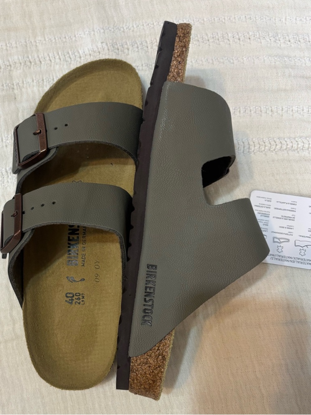 Birkenstock Arizona  Birkibuc-Stone Women's Shoes Narrow Size 40